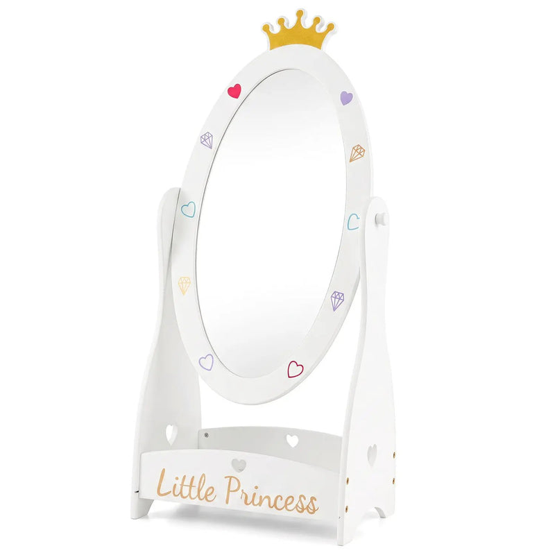 Kids Full Length Mirror with Rotatable Design and Shelf by DirectDeals