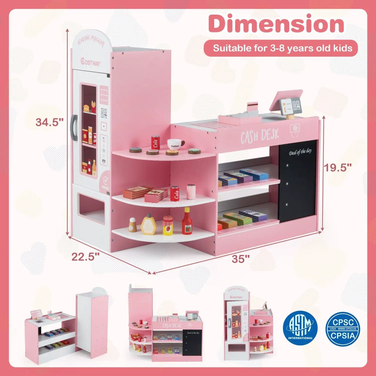 Kids Grocery Store Playset with Cash Register & POS Machine by DirectDeals