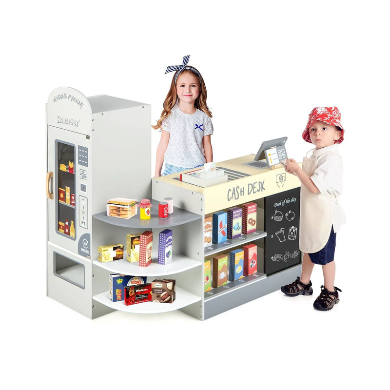 Kids Grocery Store Playset with Cash Register POS Machine-Gray by DirectDeals