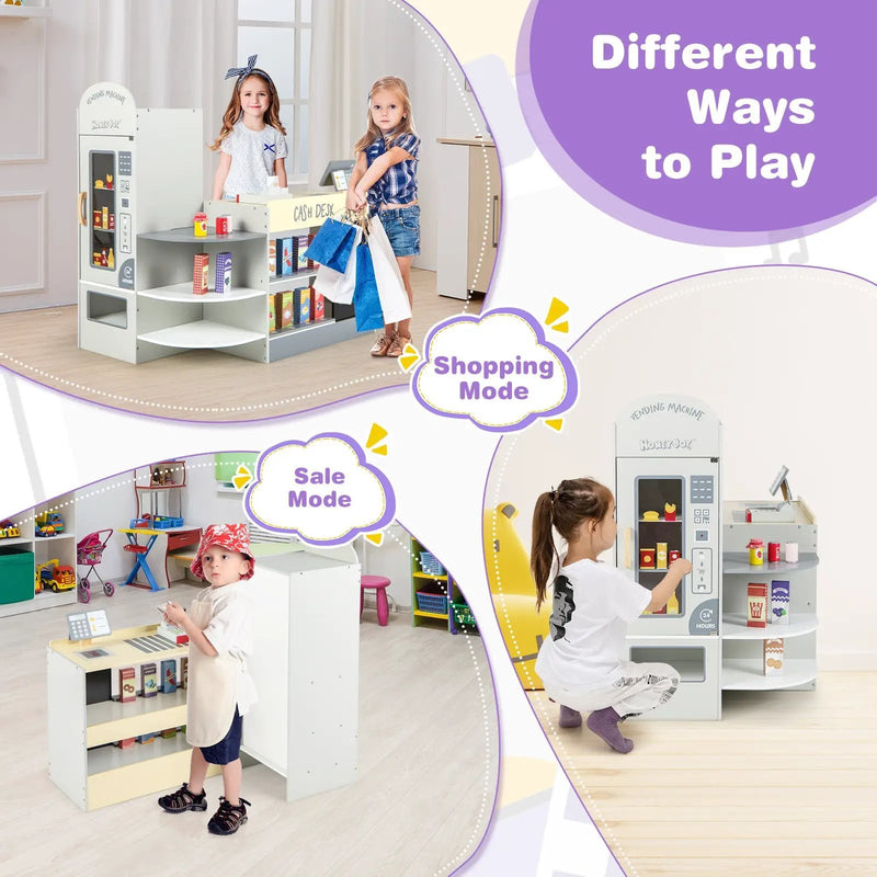 Kids Grocery Store Playset with Cash Register POS Machine-Gray by DirectDeals