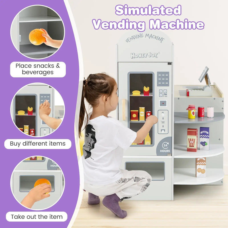 Kids Grocery Store Playset with Cash Register POS Machine-Gray by DirectDeals