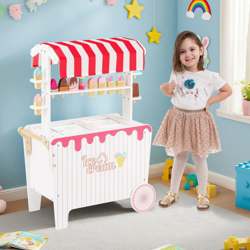 Ice Cream Cart Playset with Display Rack and Accessories by DirectDeals