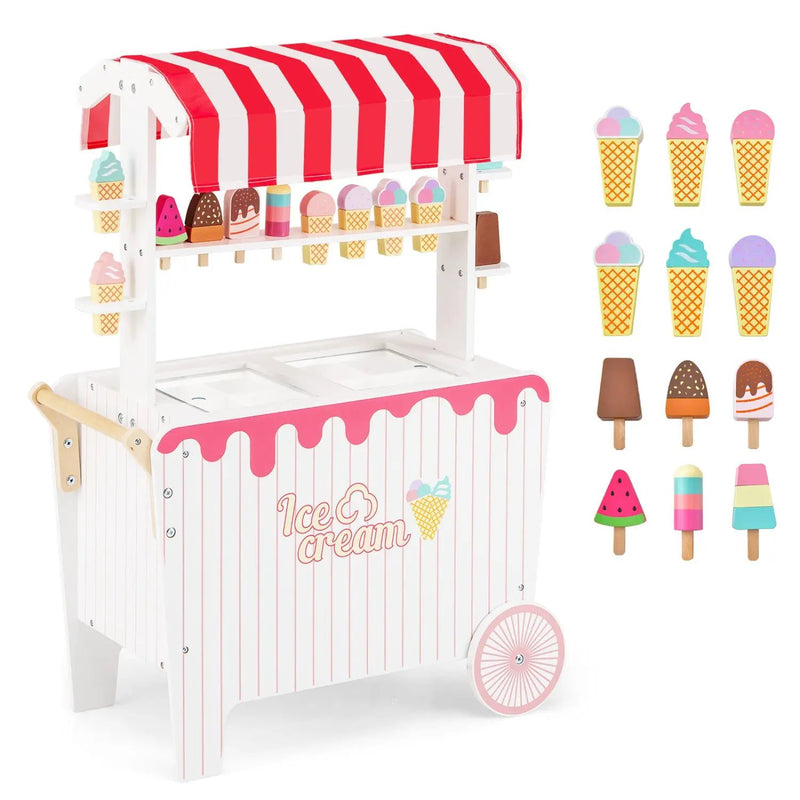 Ice Cream Cart Playset with Display Rack and Accessories by DirectDeals