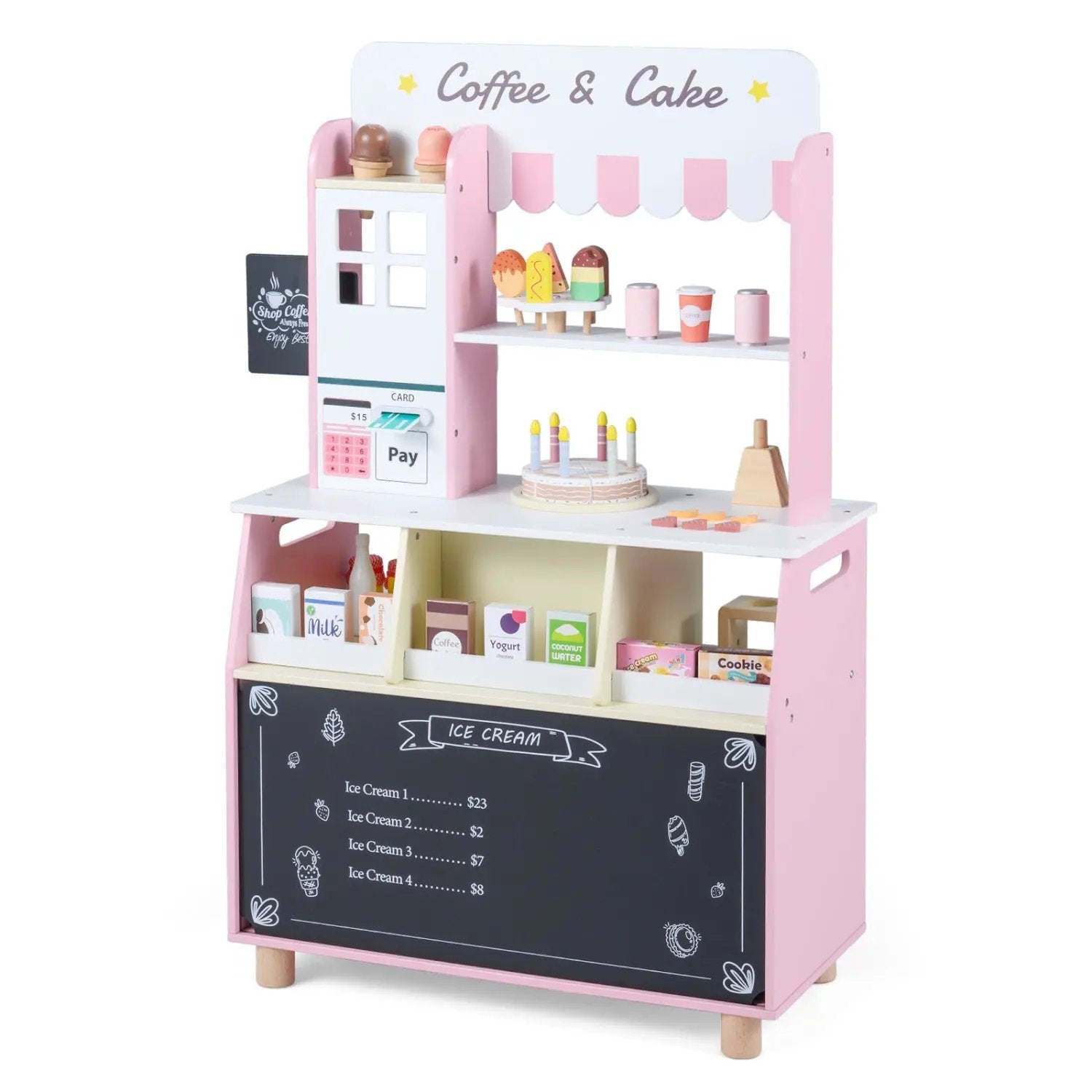 Kids Ice Cream Shop Playset with 27 Accessories - Ages 3+ by DirectDeals