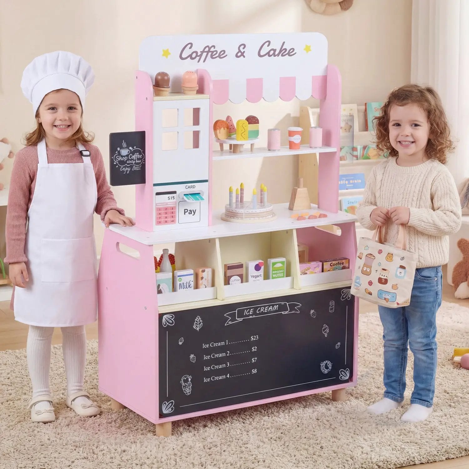 Kids Ice Cream Shop Playset with 27 Accessories - Ages 3+ by DirectDeals