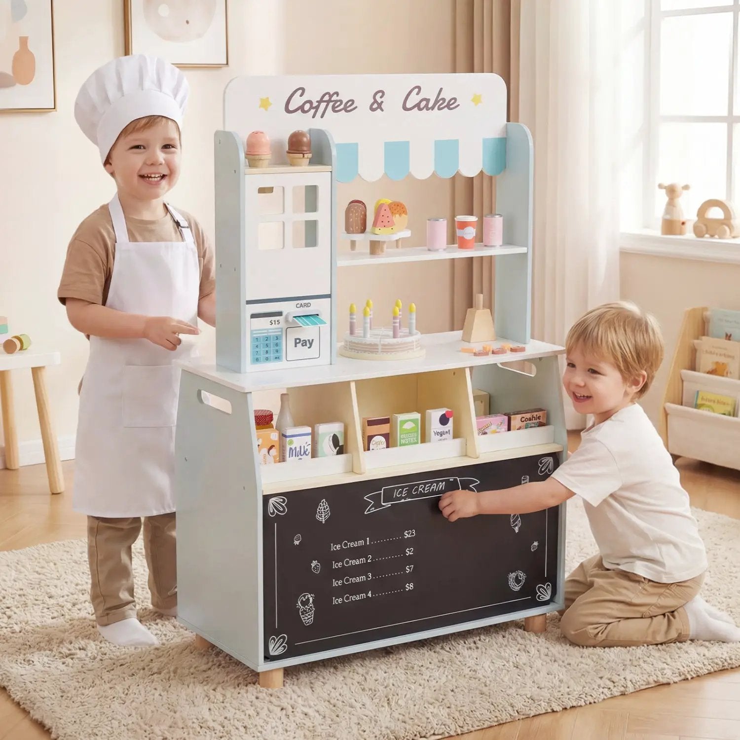Kids Ice Cream Shop Playset with 27 Accessories - Ages 3+ by DirectDeals