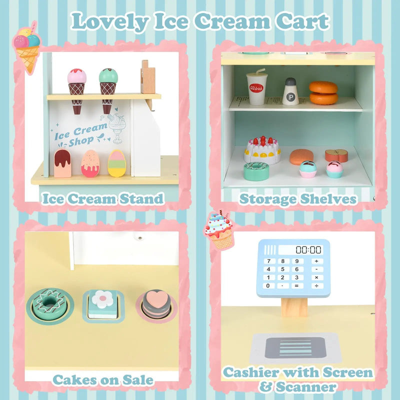 Kids Ice Cream Truck Pretend Play Set for Toddlers with Vending Machine by DirectDeals