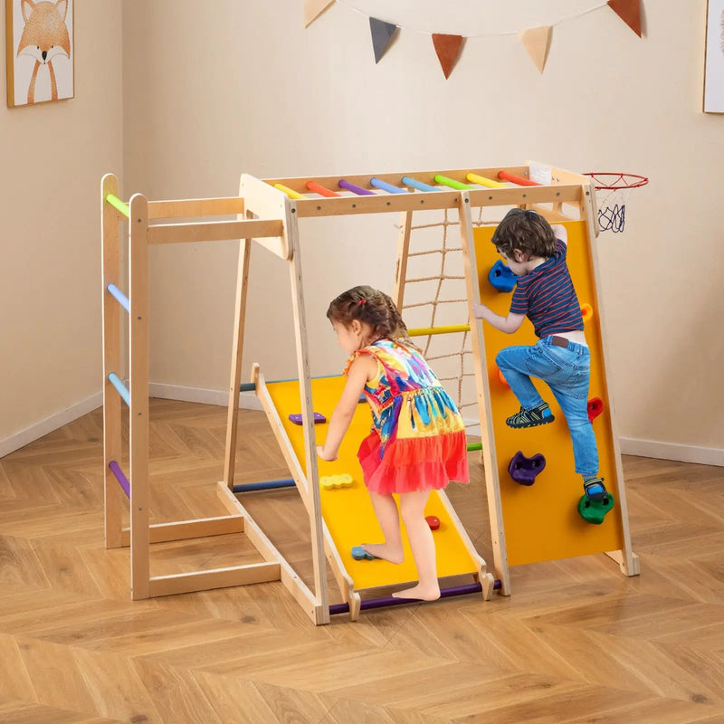 Kids Indoor Playground 6-in-1 Jungle Gym for 3-14 Years Olds by DirectDeals