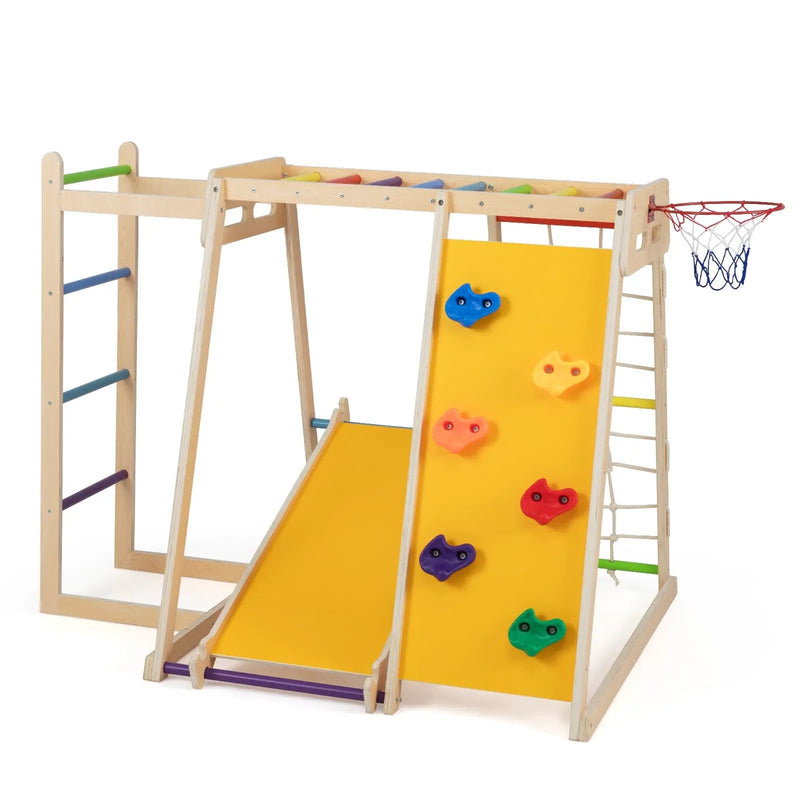 Kids Indoor Playground 6-in-1 Jungle Gym for 3-14 Years Olds by DirectDeals