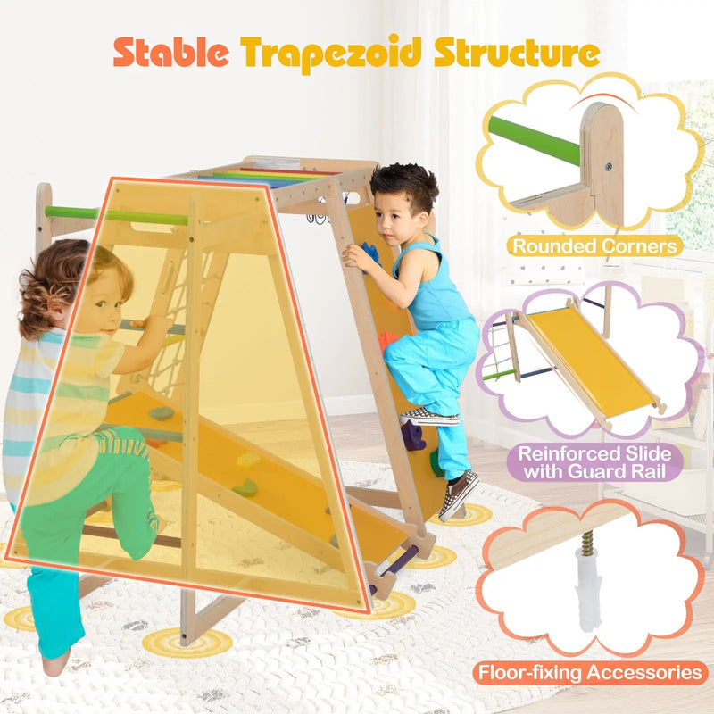 Kids Indoor Playground 6-in-1 Jungle Gym for 3-14 Years Olds by DirectDeals