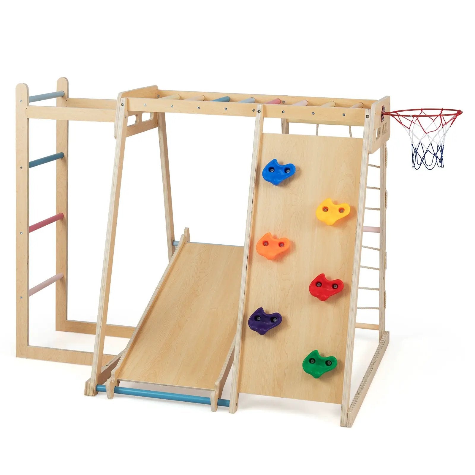 Kids Indoor Playground 6-in-1 Jungle Gym for 3-14 Years Olds by DirectDeals
