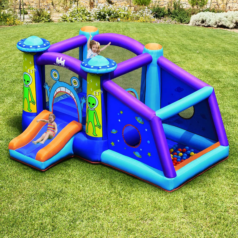 Kids Inflatable Bounce House Aliens Jumping Castle Without Blower by DirectDeals