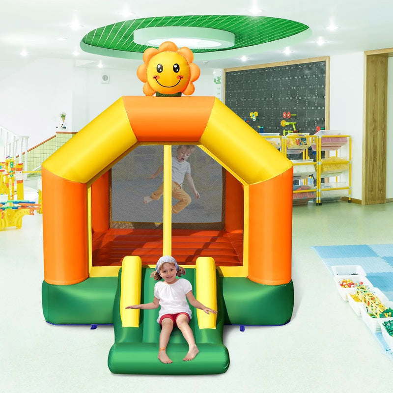 Kids Inflatable Bounce House with Slide and Basketball Rim with 735W Blower by DirectDeals