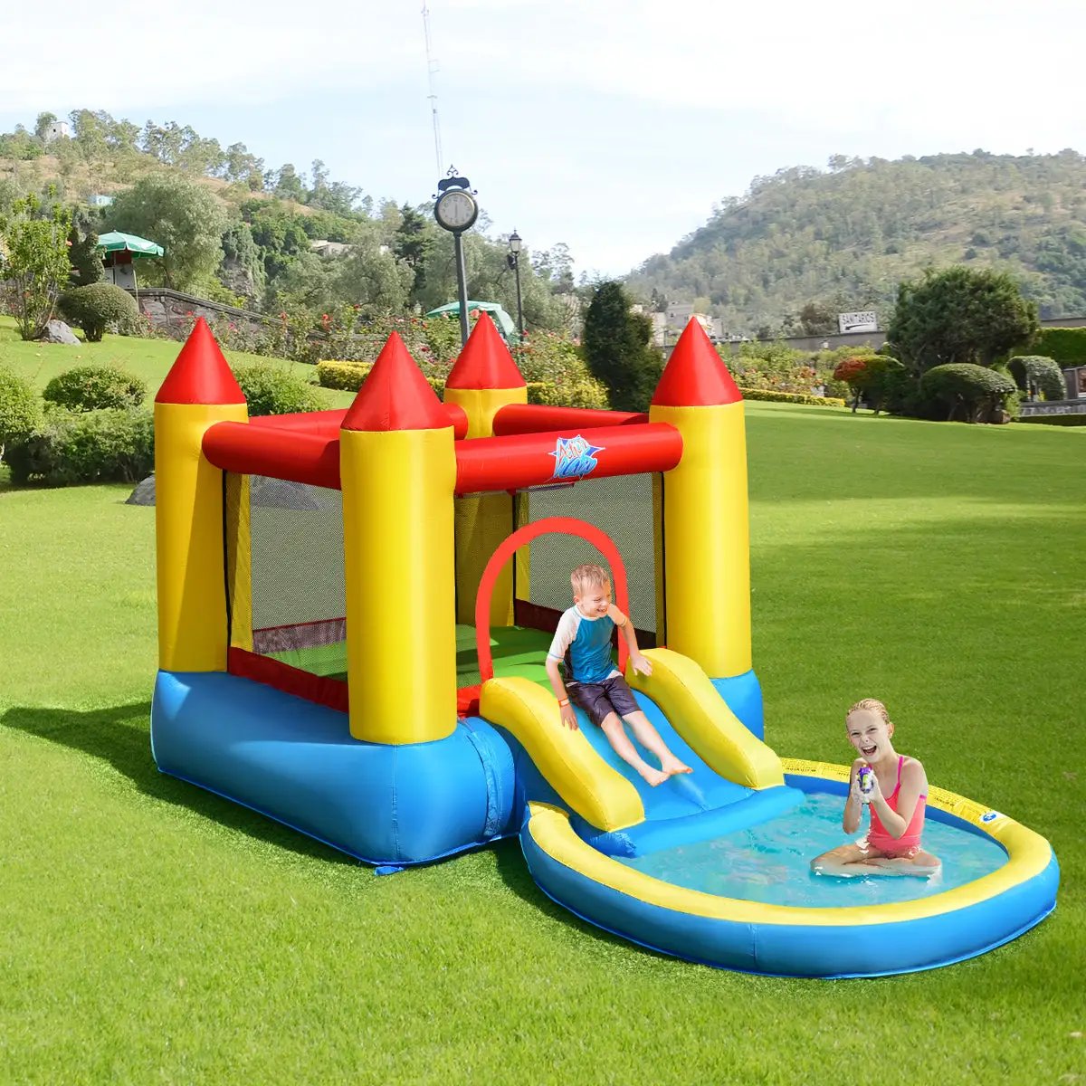 Inflatable Kids Slide Bounce House with 550w Blower by DirectDeals