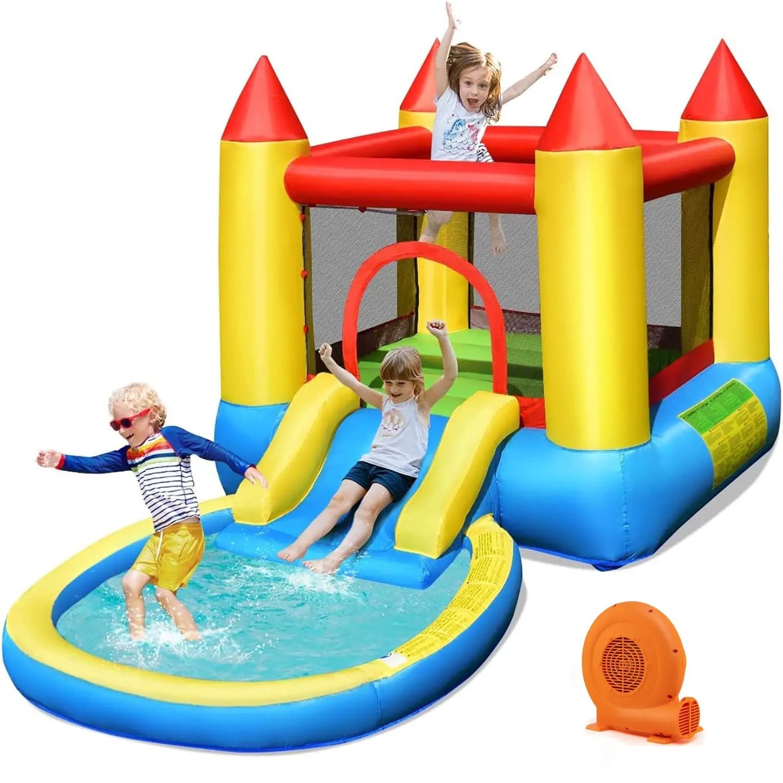 Inflatable Kids Slide Bounce House with 550w Blower by DirectDeals