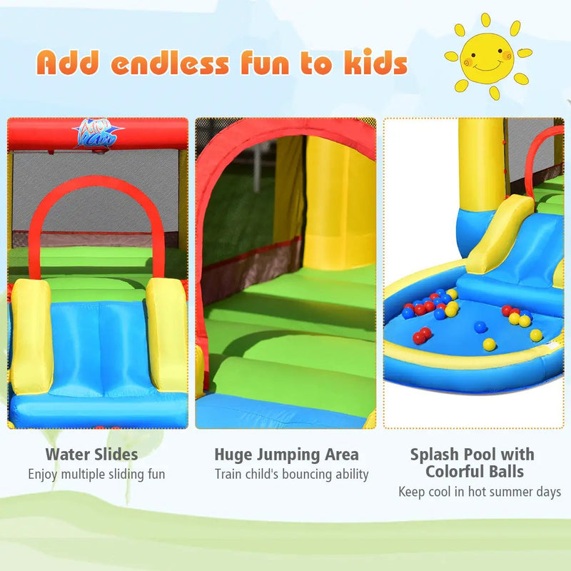 Inflatable Kids Slide Bounce House with 550w Blower by DirectDeals