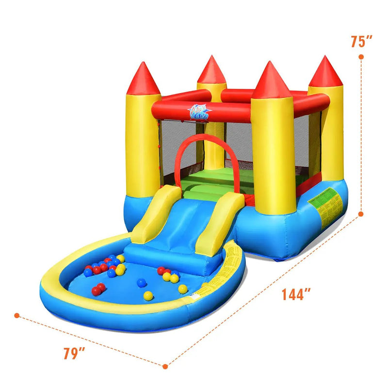 Inflatable Kids Slide Bounce House with 550w Blower by DirectDeals