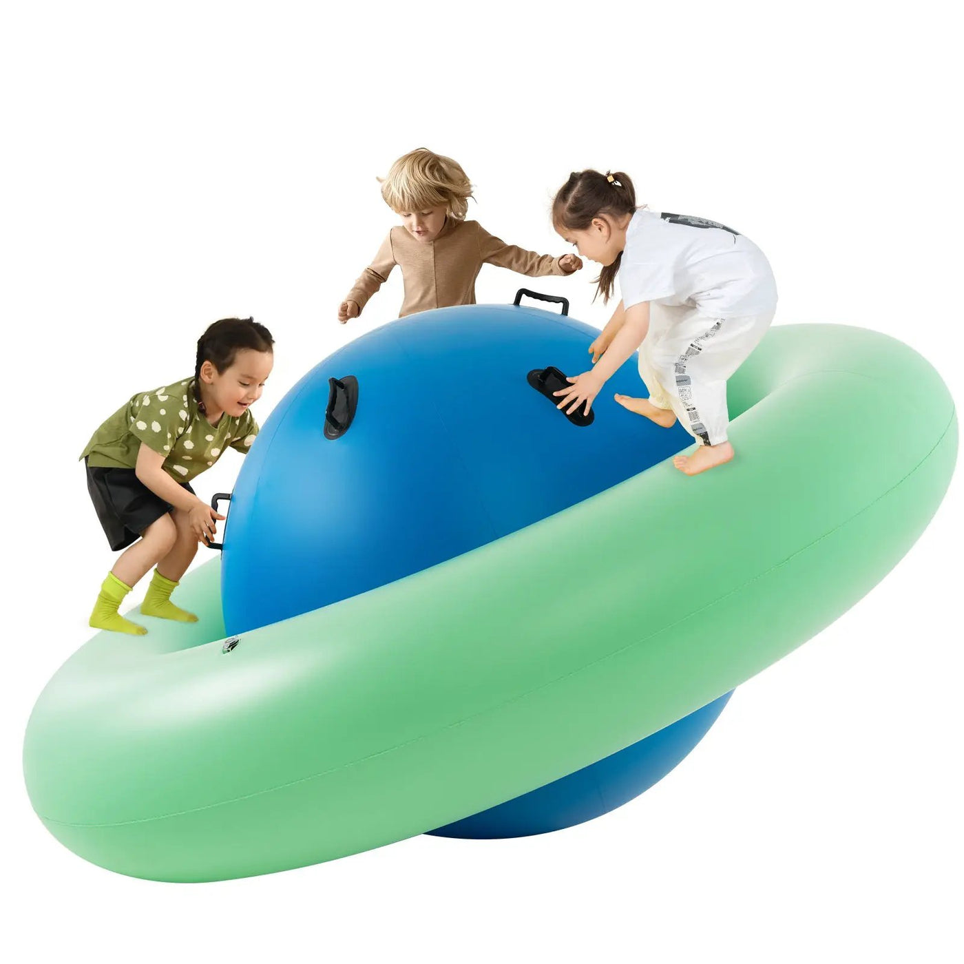 7.5 Foot Giant Inflatable Dome Rocker Bouncer with 6 Built-in Handles for Kids-Green by DirectDeals