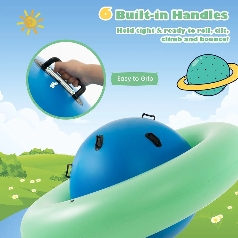 7.5 Foot Giant Inflatable Dome Rocker Bouncer with 6 Built-in Handles for Kids-Green by DirectDeals