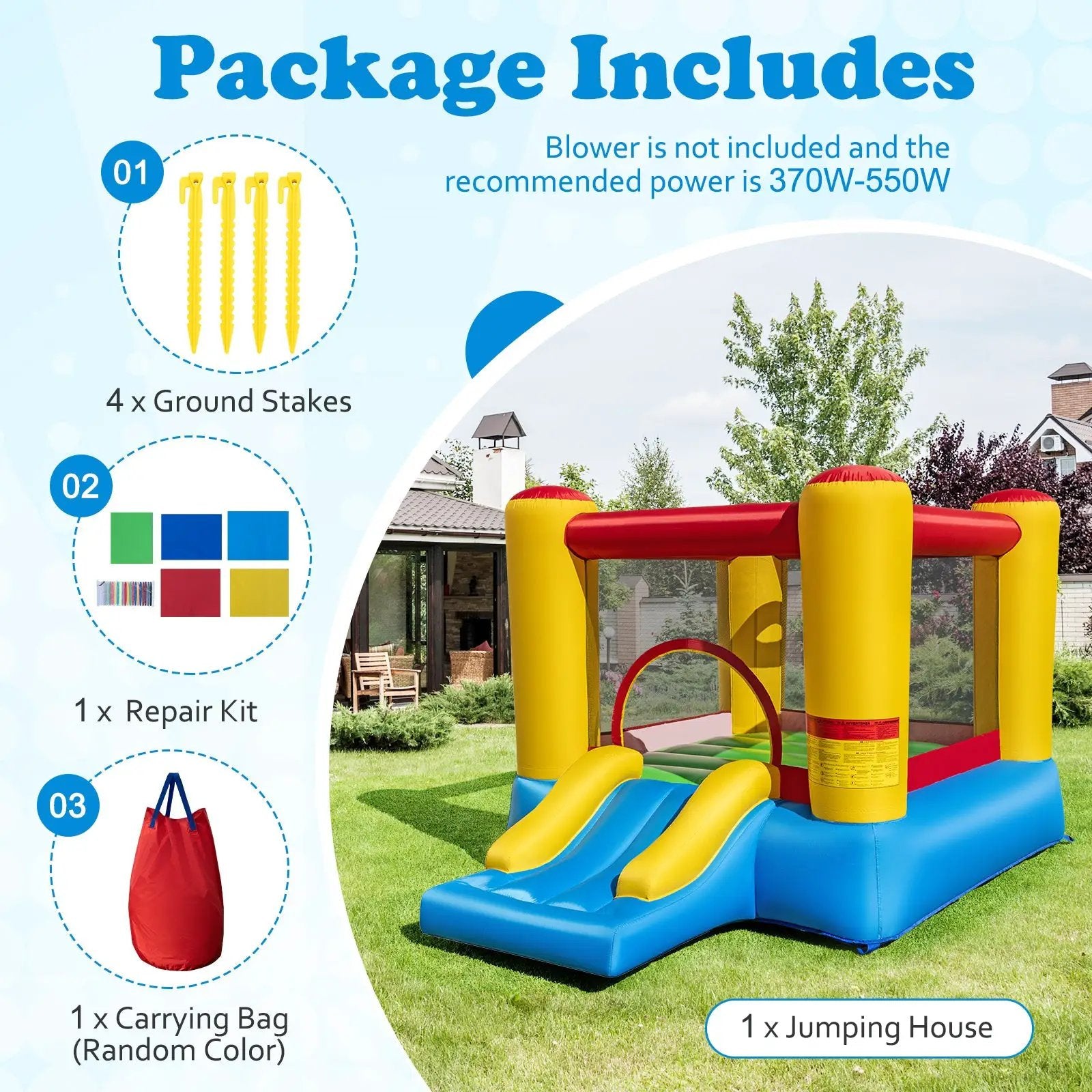 Kids Inflatable Jumping Bounce House without Blower by DirectDeals