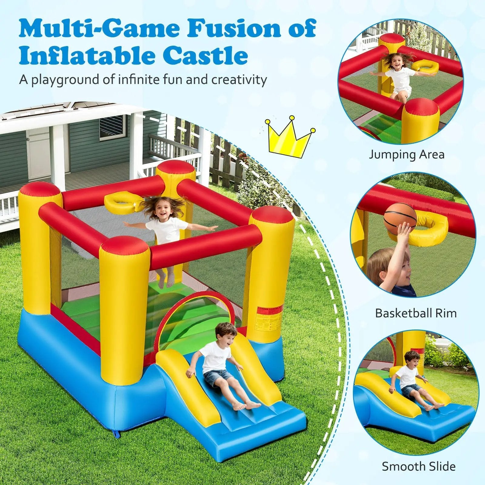 Kids Inflatable Jumping Bounce House without Blower by DirectDeals