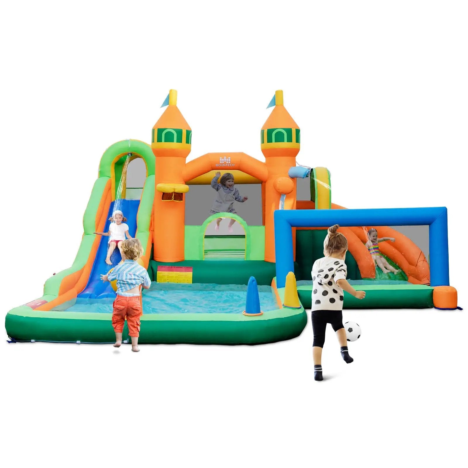 Kids Inflatable Water Slide with Soccer Gate and 750W Blower by DirectDeals