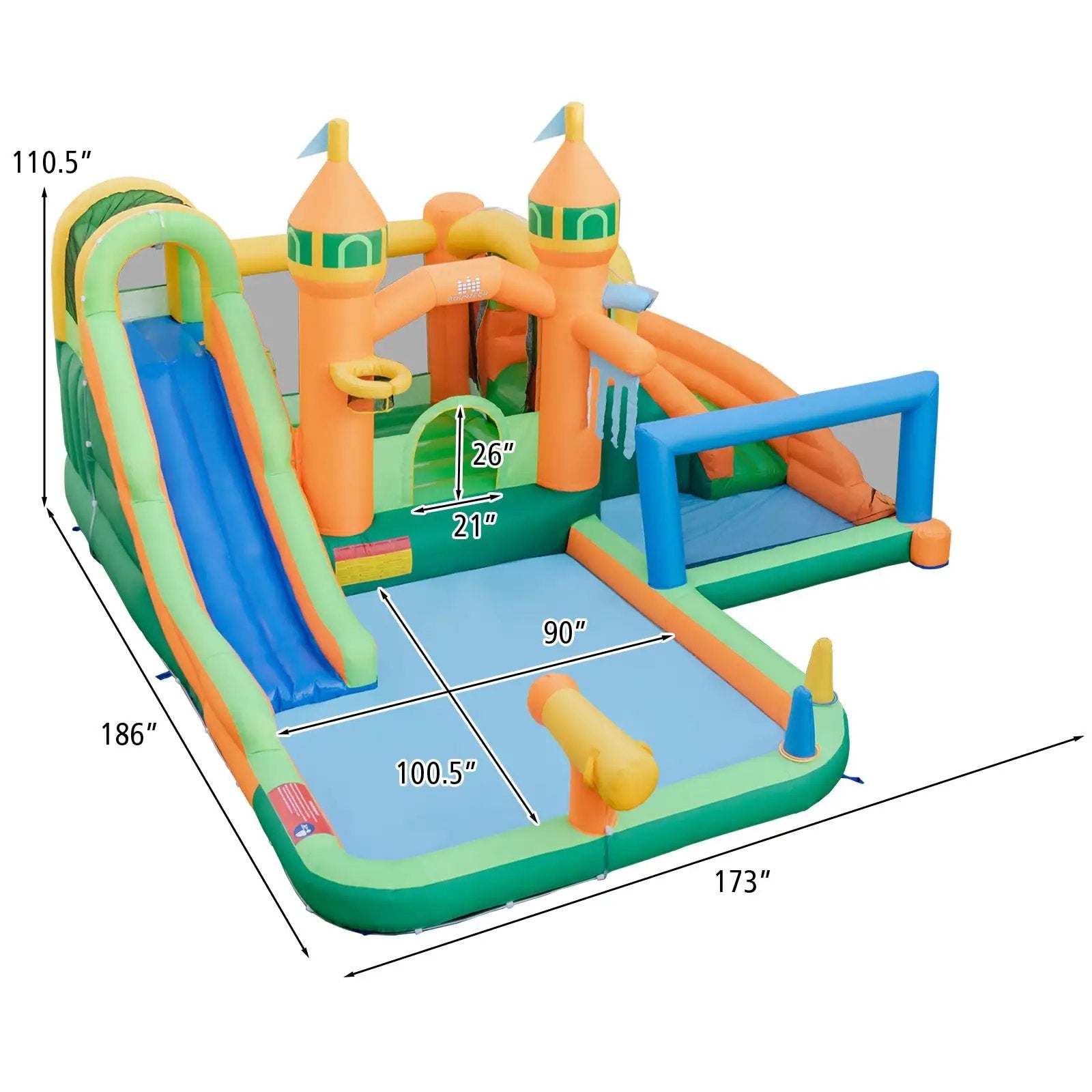 Kids Inflatable Water Slide with Soccer Gate and 750W Blower by DirectDeals