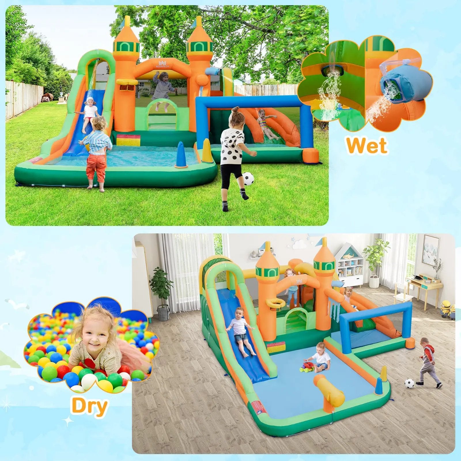 Kids Inflatable Water Slide for Yard Lawn (Without Blower) by DirectDeals