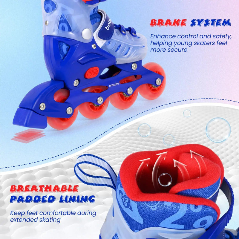 Kids Inline Skates with Light Up Wheels for Beginners Ages 9-14 by DirectDeals