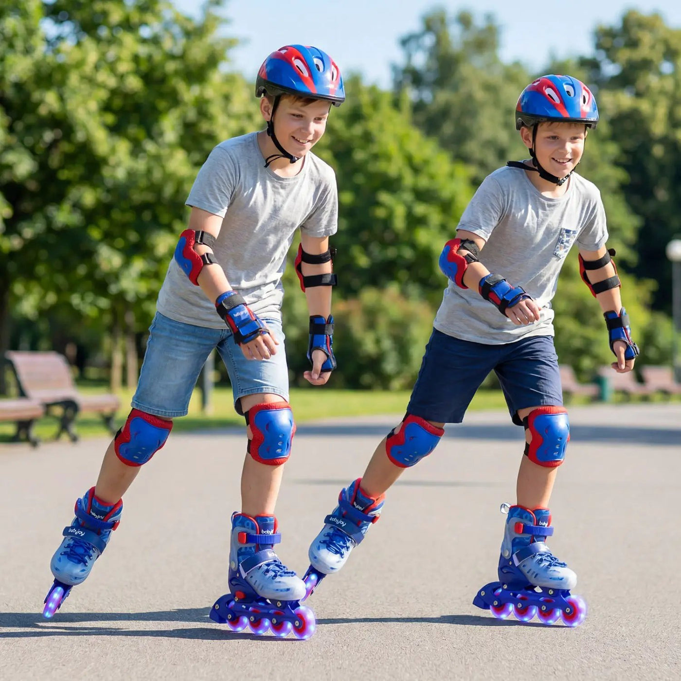Kids Inline Skates with Light Up Wheels for Beginners Ages 9-14 by DirectDeals