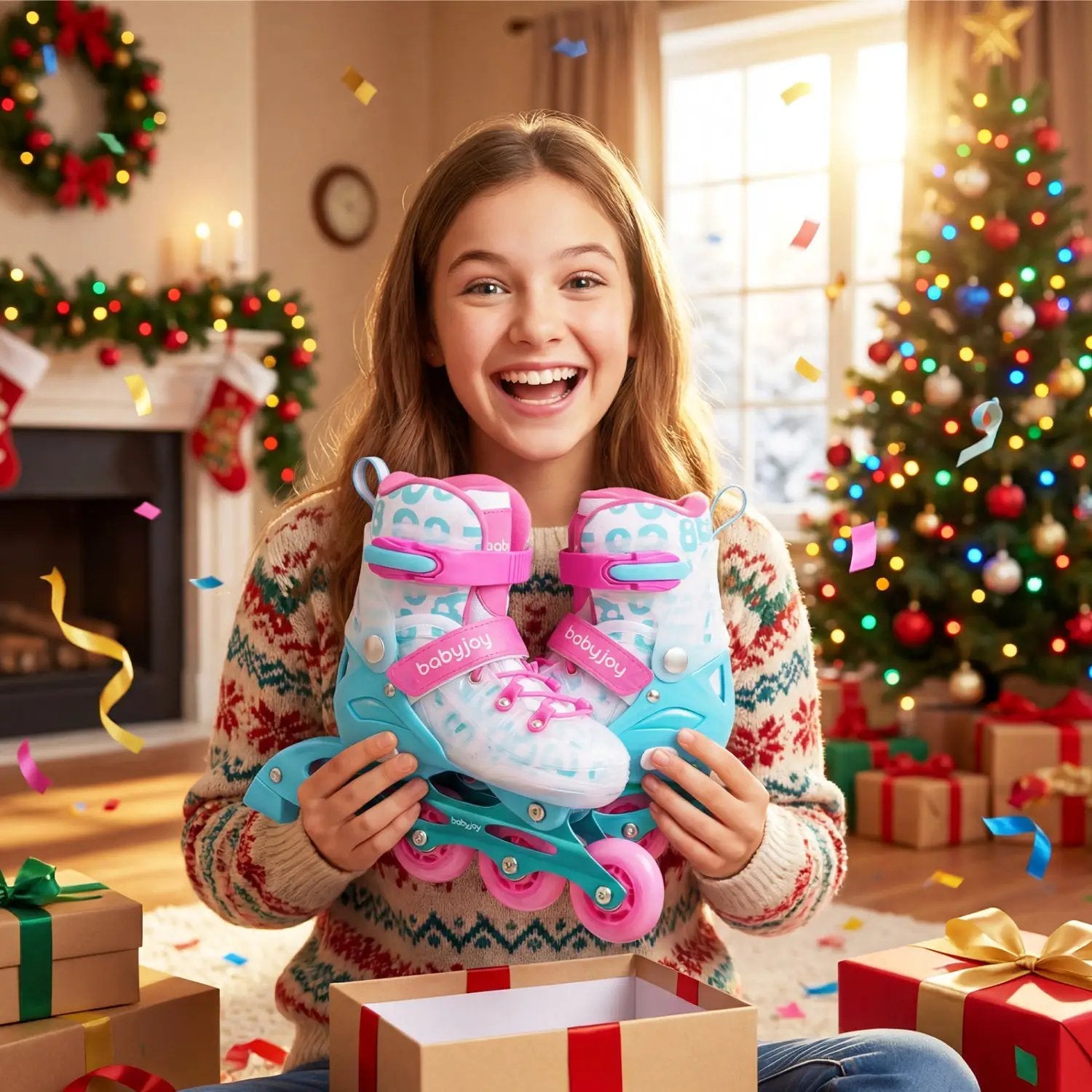 Kids Inline Skates with Light Up Wheels for Beginners Ages 9-14 by DirectDeals