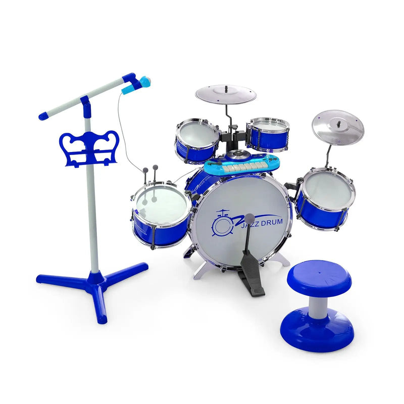 Kids Jazz Drum Keyboard Set with Stool and Microphone Stand by DirectDeals