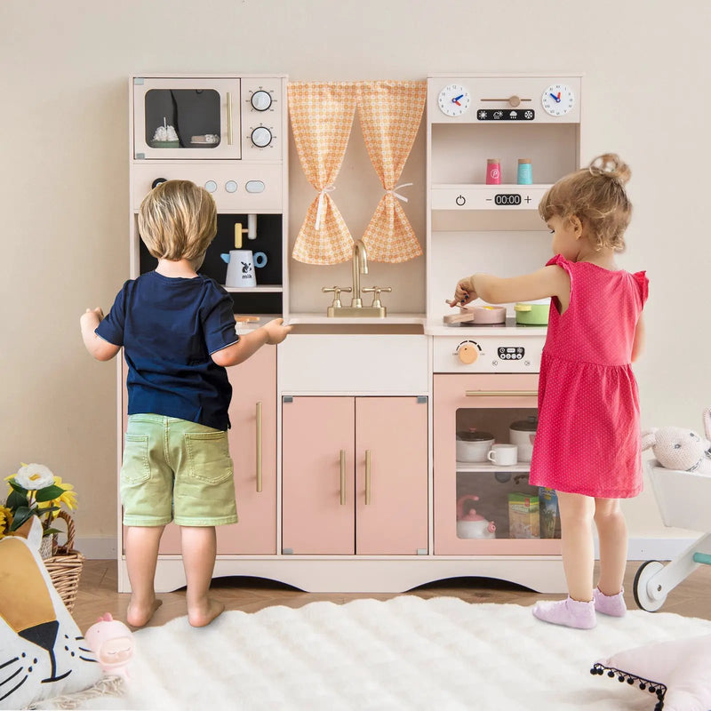 Kids Kitchen Playset with Microwave and Coffee Maker for Ages 3+ by DirectDeals