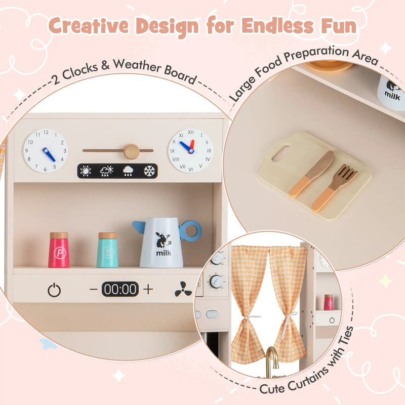 Kids Kitchen Playset with Microwave and Coffee Maker for Ages 3+ by DirectDeals
