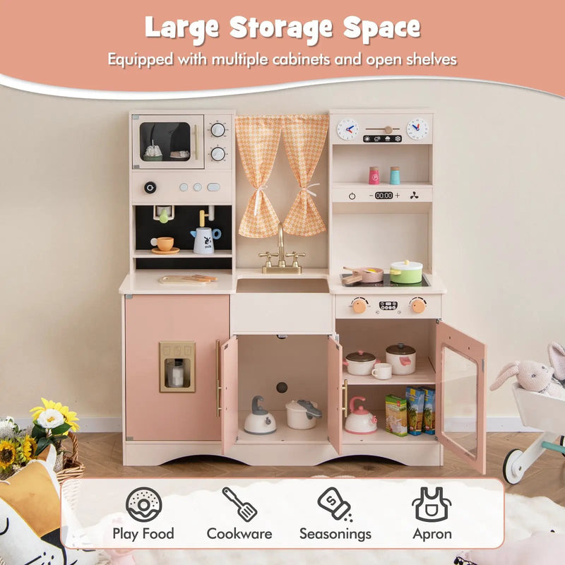 Kids Kitchen Playset with Microwave and Coffee Maker for Ages 3+ by DirectDeals