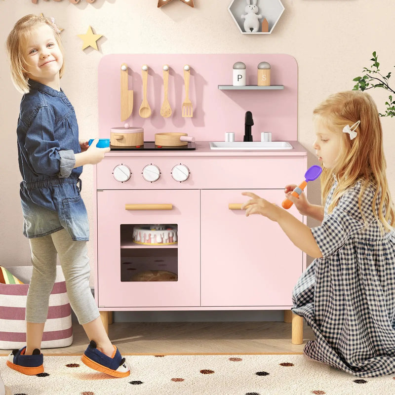 Kids Kitchen Playset with Cooking Accessories and Storage by DirectDeals
