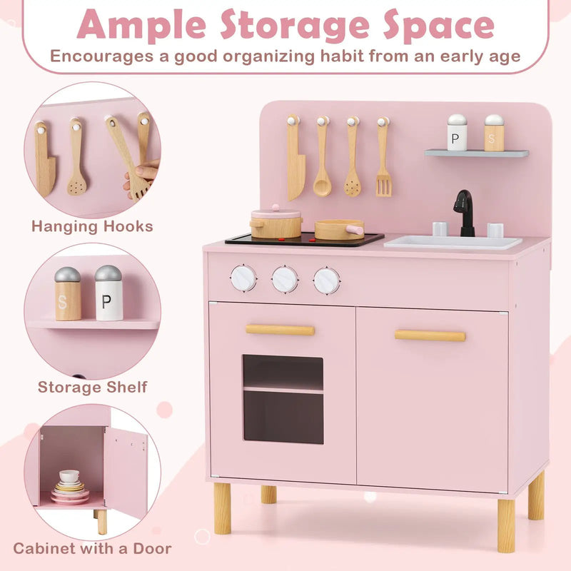 Kids Kitchen Playset with Cooking Accessories and Storage by DirectDeals