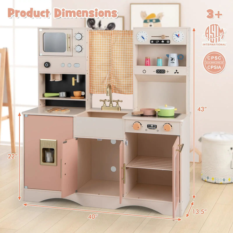 Kids Kitchen Playset with Microwave and Coffee Maker for Ages 3+ by DirectDeals