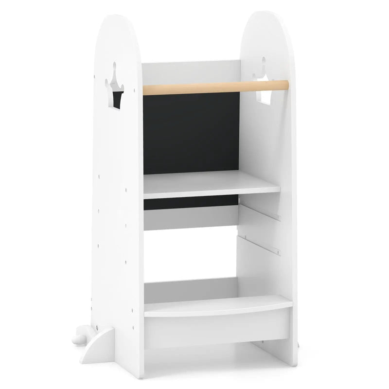 Kids Kitchen Tower Adjustable with Chalkboard and Safety Rail by DirectDeals