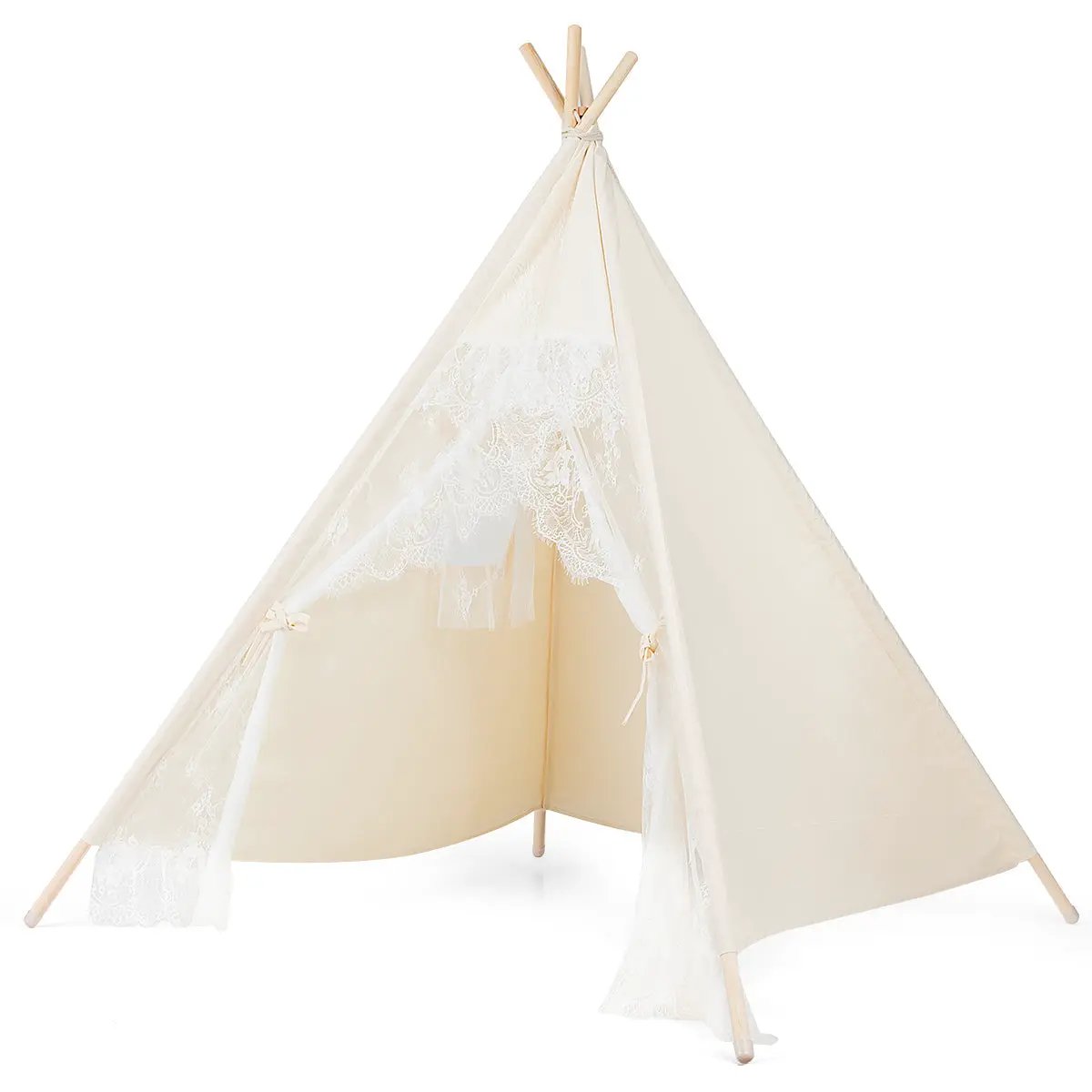 Kids Lace Teepee Tent Folding Children Playhouse with Bag by DirectDeals