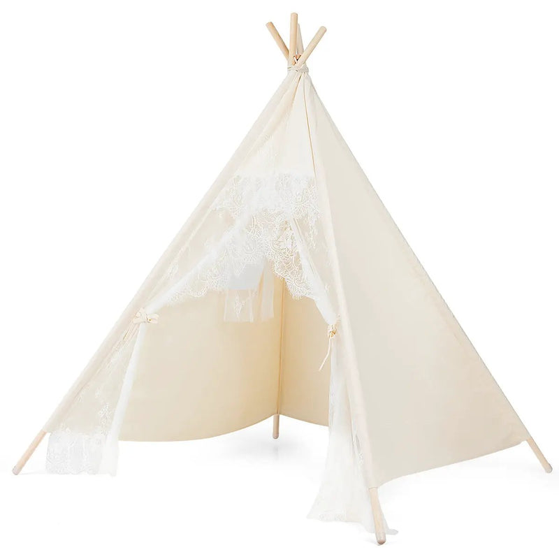 Kids Lace Teepee Tent Folding Children Playhouse with Bag by DirectDeals