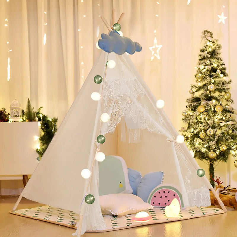 Kids Lace Teepee Tent Folding Children Playhouse with Bag by DirectDeals