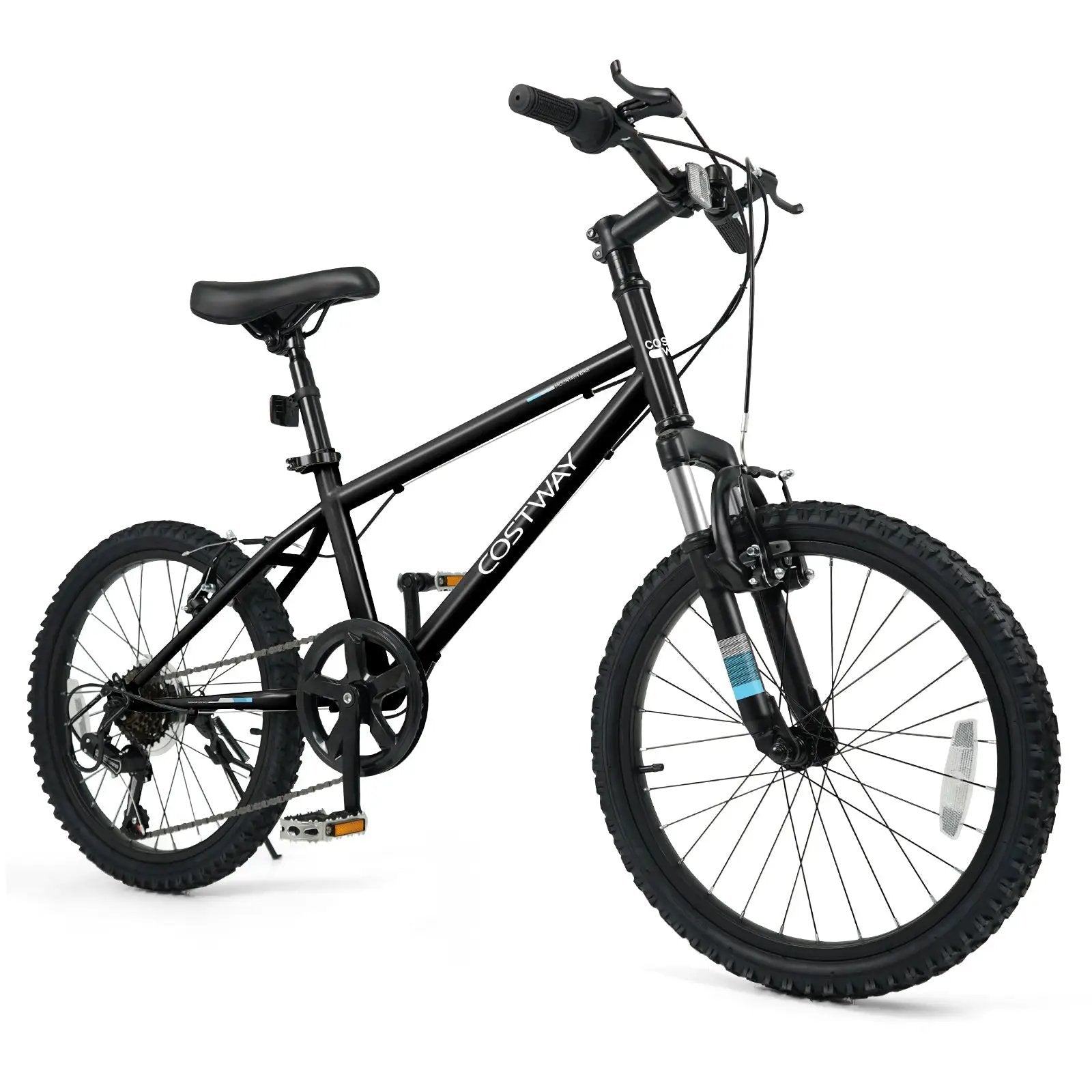 Kids Mountain Bike 20 24 Inch Child Bicycle for Boys Girls Aged 8+ Years Old Black by DirectDeals
