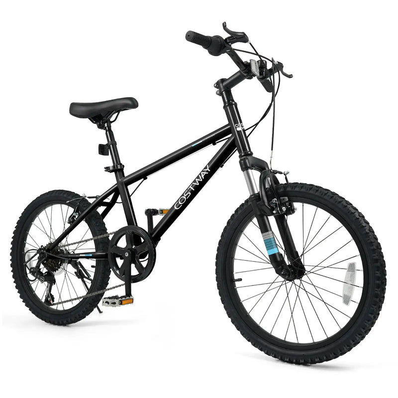 Kids Mountain Bike 20 24 Inch Child Bicycle for Boys Girls Aged 8+ Years Old Black by DirectDeals