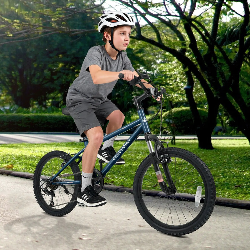Kids Mountain Bike 20 24 Inch Child Bicycle for Boys Girls Aged 8+ Years Old Navy by DirectDeals