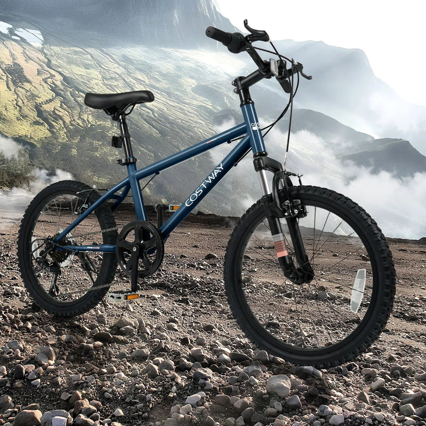 Kids Mountain Bike 20 24 Inch Child Bicycle for Boys Girls Aged 8+ Years Old Navy by DirectDeals