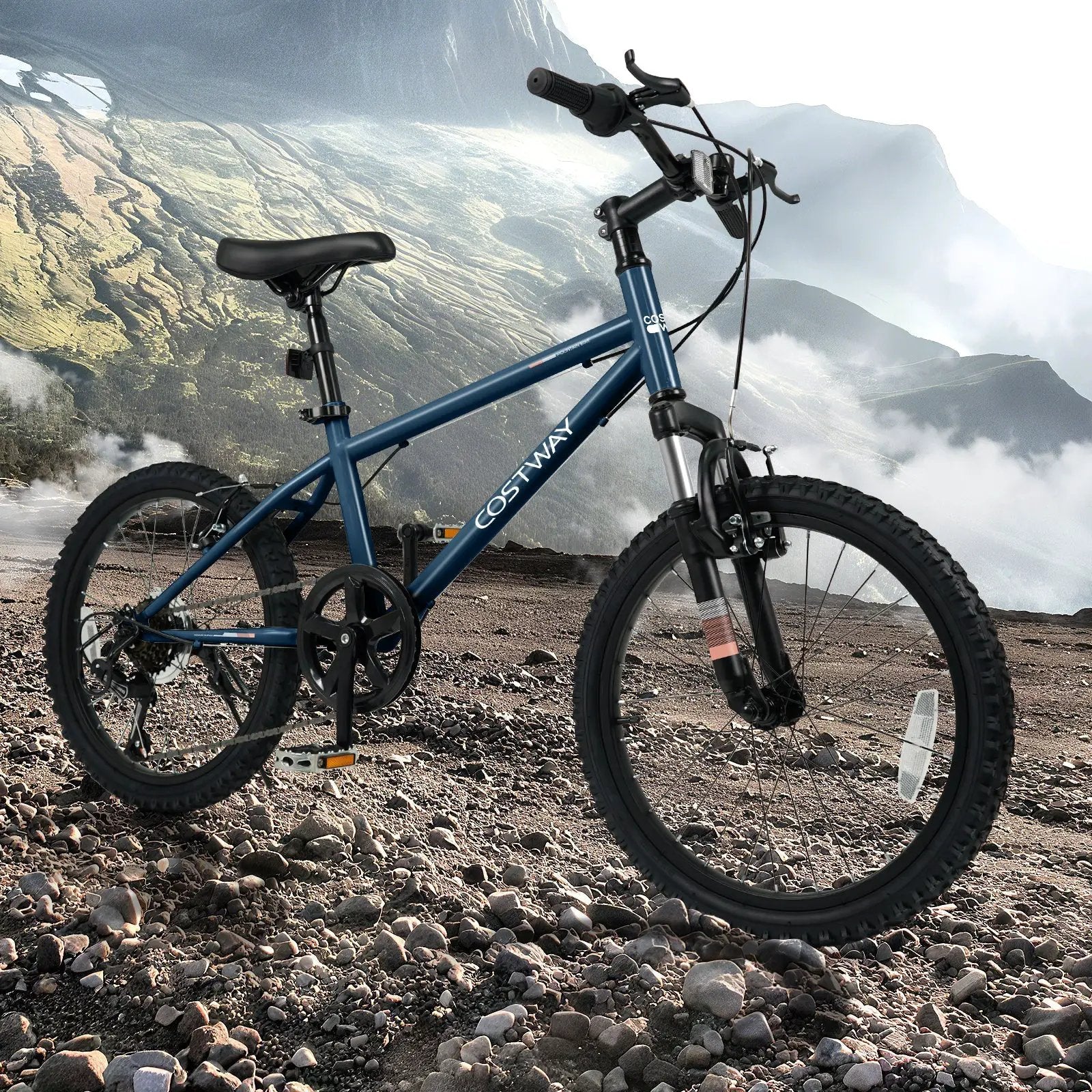 Kids Mountain Bike 20 24 Inch Child Bicycle for Boys Girls Aged 8+ Years Old Navy by DirectDeals