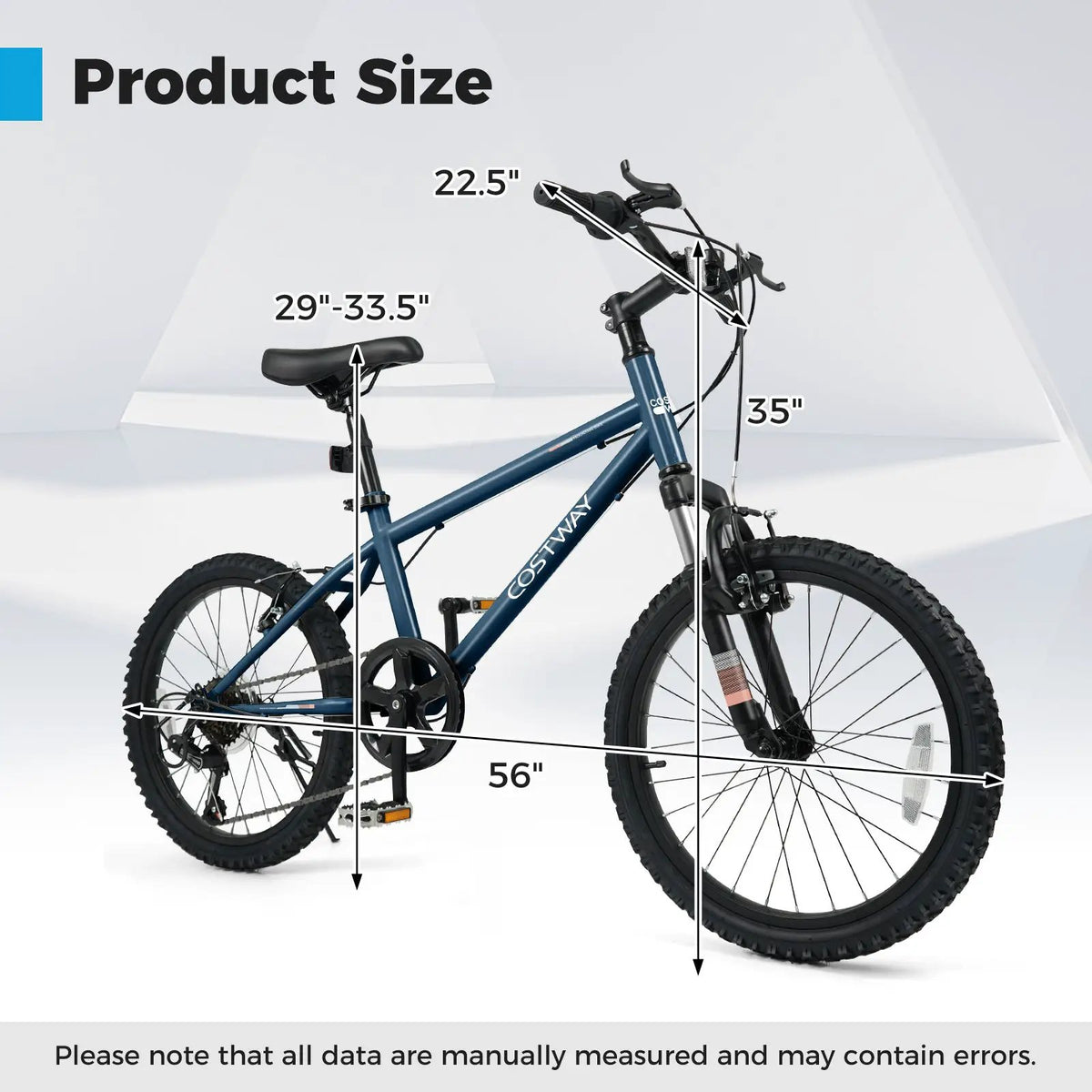 Kids Mountain Bike 20 24 Inch Child Bicycle for Boys Girls Aged 8+ Years Old Navy by DirectDeals