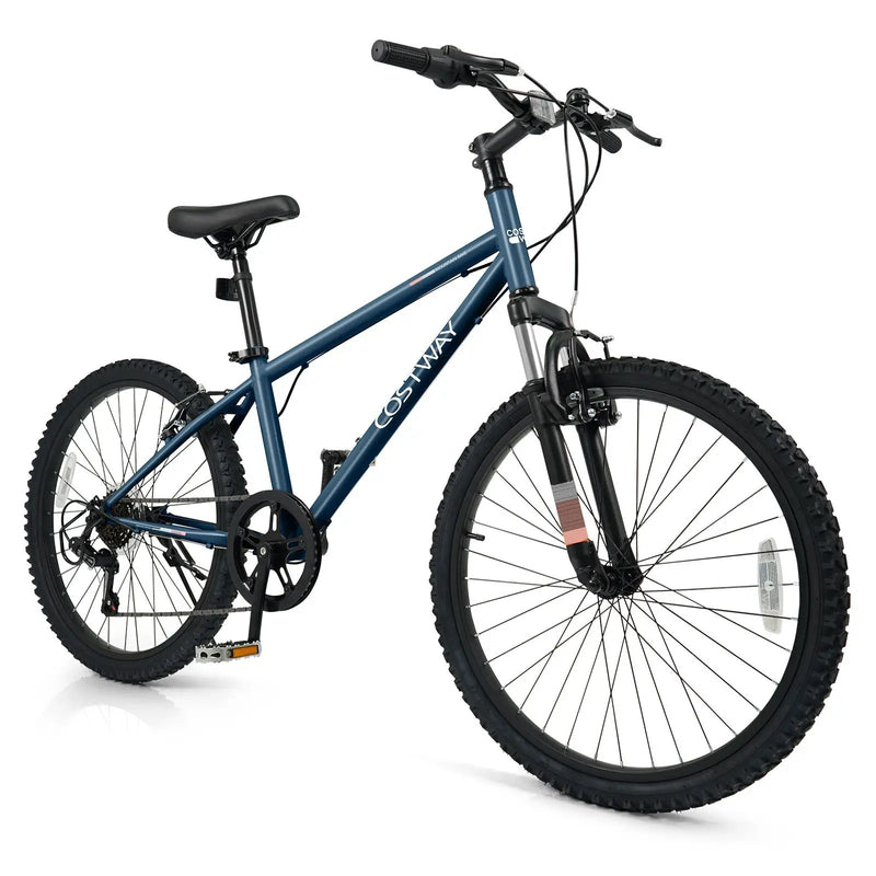 Kids Mountain Bike 20 24 Inch Child Bicycle for Boys Girls Aged 8+ Years Old Navy by DirectDeals