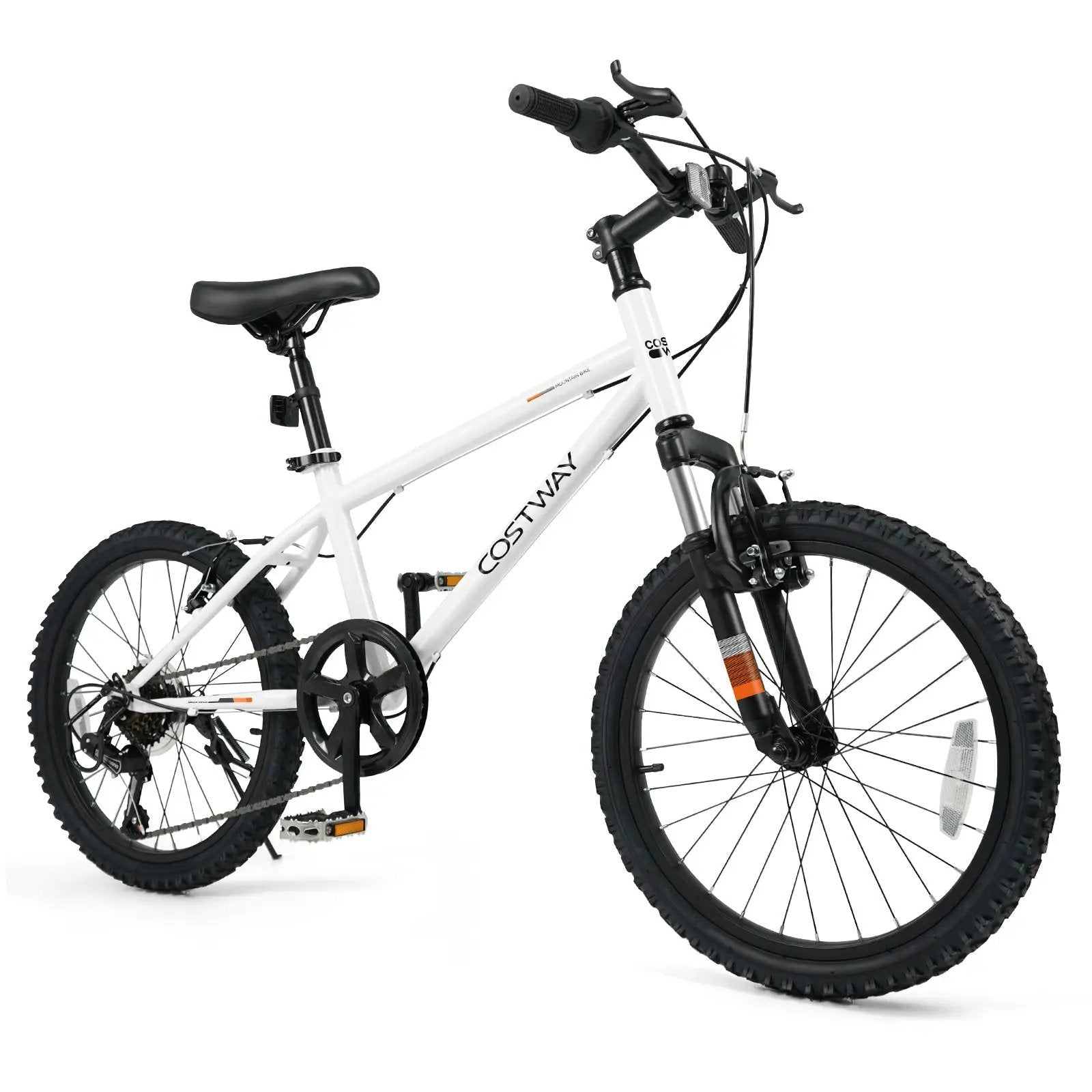Kids Mountain Bike 20 24 Inch Child Bicycle for Boys Girls Aged 8+ Years Old White by DirectDeals